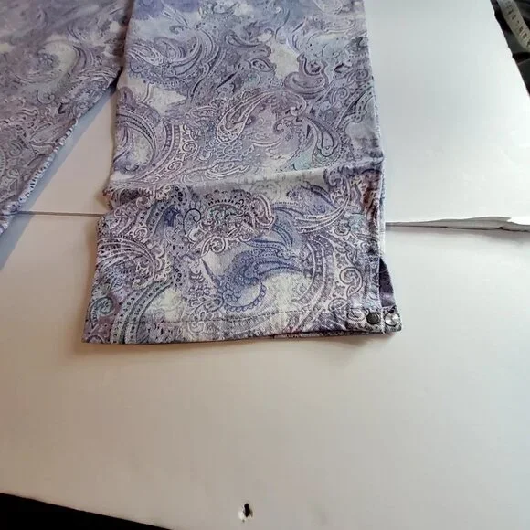 Gloria Vanderbilt Amanda Capri Jeans Lavender Kiss Prussian Paisley Print Size18 - Picture 15 of 16